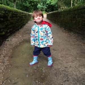 This is what puddle jumping with a gob full of cake looks like!